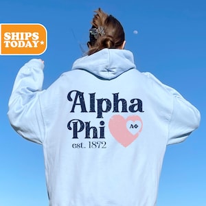 Alpha Phi Faded Love Sorority Sweatshirt | Alpha Phi Sorority Letters | Greek Gifts | Sorority Merch | APHI Oversized Hoodie