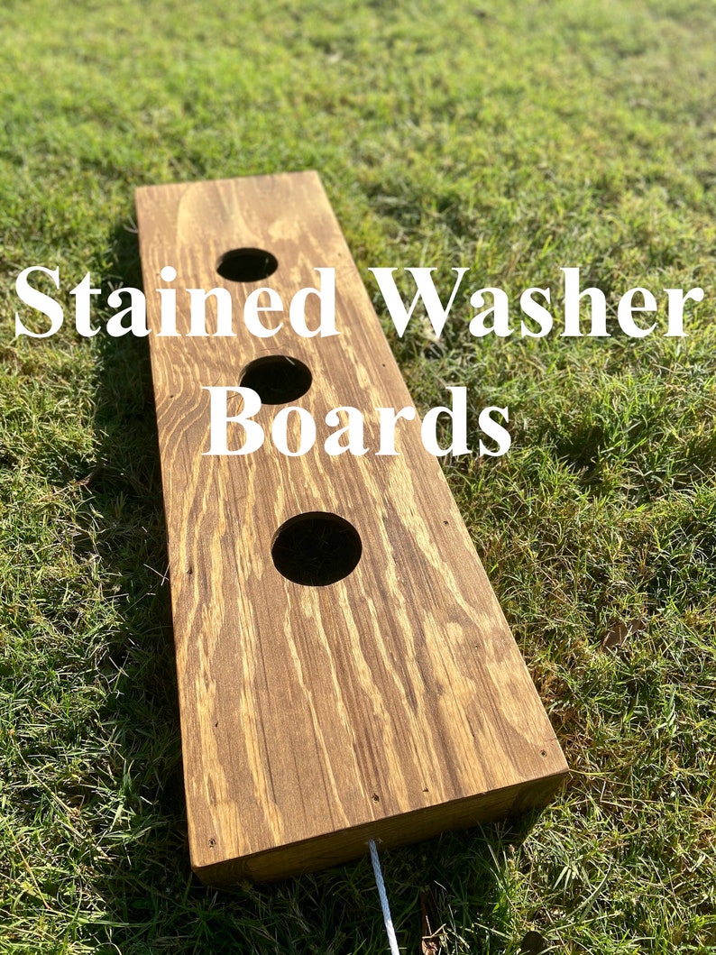 Stained Three Hole Washer Boards Washer Board Game Etsy