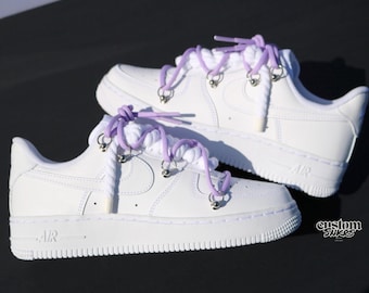 AF1 Lila Personalizado, AF1 Personalizado, Cordones Superpuestos, AF1 Personalizado con Cordón, Air Force One Personalizado, Regalo Personalizado