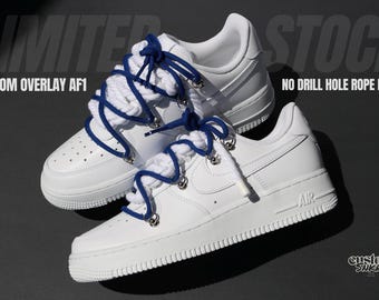 Custom AF1, sznurowadła linowe af1, sznurowadła linowe z zachodzącymi na siebie sznurowadłami, personalizowane AF1 ze sznurowadłami linowymi, custom Air Force One