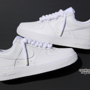 Back to School, Custom AF1, White AF1, Rope laces af1 , White AF1 with Rope Laces, Personalized AF1 with Rope Lace, Af1 Custom Sneakers