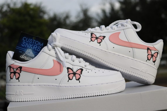 pink butterfly air force ones