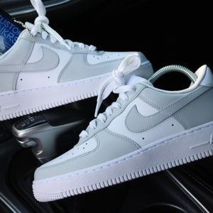 Custom Grey AF1, Personalized Grey AF1, Custom Painted AF1, Minimalist Grey AF1, Grey AF1 Custom, Custom AF1 Sneakers, Personalized AF1