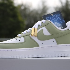 Custom nike air force 1 mid sage avocado green tea