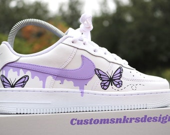 Custom Purple Butterfly Drip Af1, Drip AF1 Designs, Butterfly