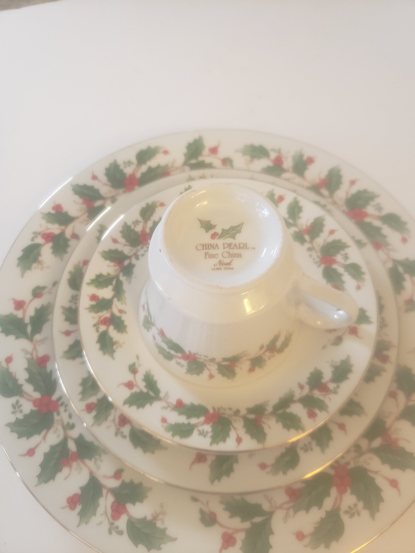 Vintage China Pearl Noel Fine China Place Setting Christmas Etsy