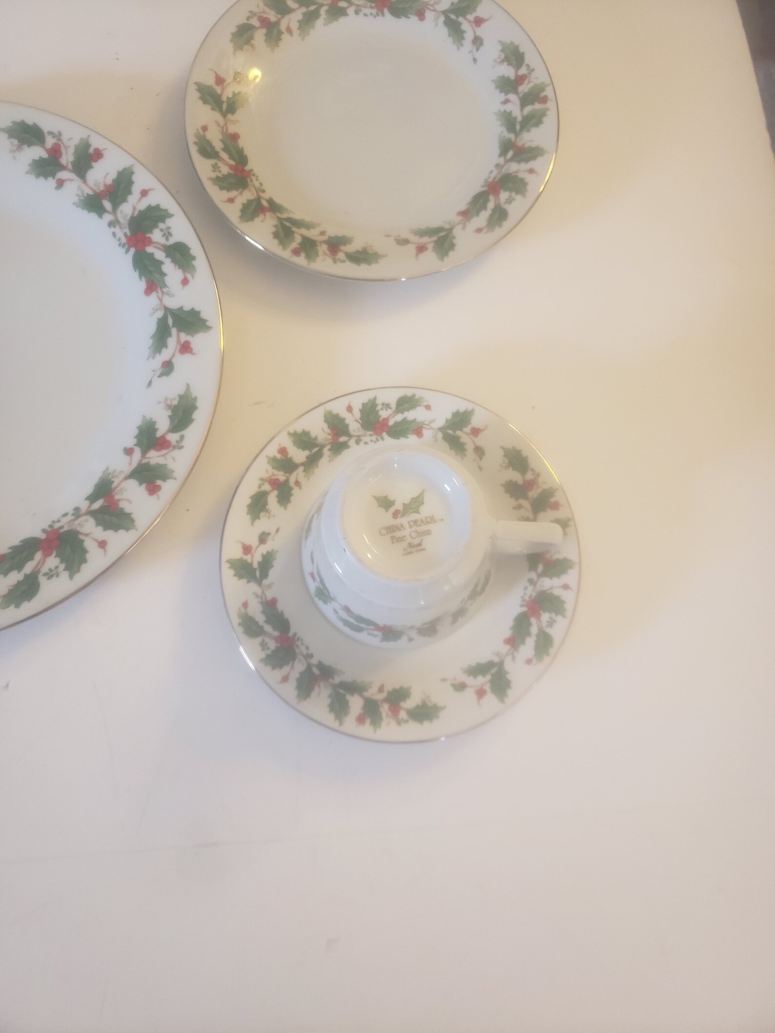 Vintage China Pearl Noel Fine China Place Setting Christmas Etsy