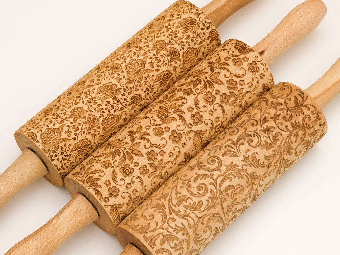 ROYAL Embossing Rolling Pin. Engraved rolling pin with paisley Etsy