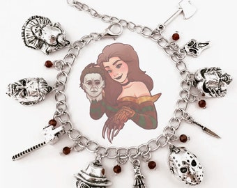 Pulsera con dijes de terror