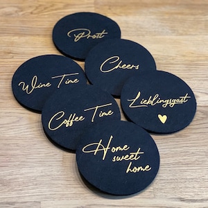 Felt coasters set of 4 + names or desired texts (personalized)