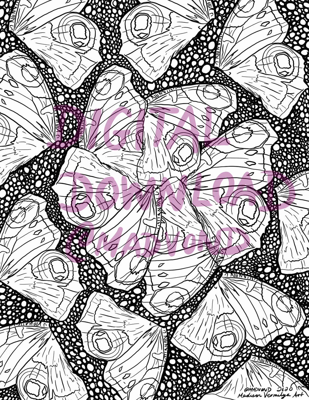 Butterfly Wings- Printable Coloring Page - Etsy