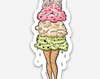 Ice Cream Pin-up Sticker