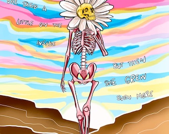 Funky Inspirational Skeleton Print