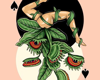 Queen of Spades- Venus Fly Trap Pin-up Print