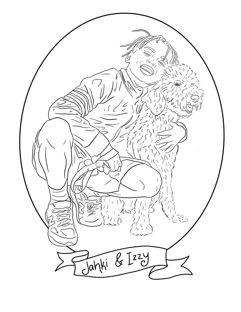 Digital Copy Custom Coloring Pages Pet Portraits Pet Supplies Finceaccts Com
