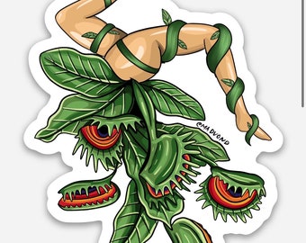 Venus Fly Trap Pin-up Sticker