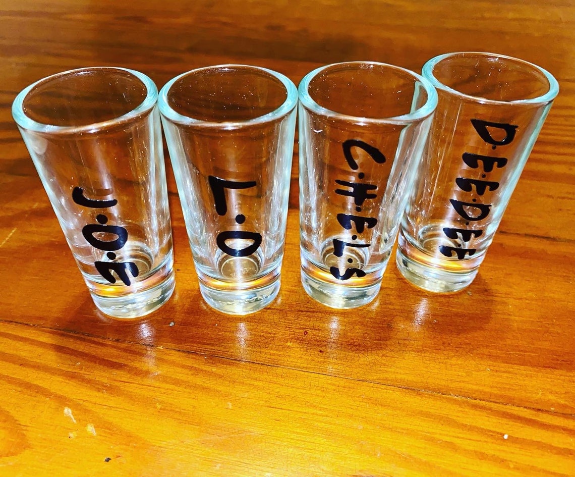 F.R.I.E.N.D.S themed shot glasses/ Custom Shot Glasses Etsy