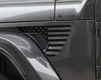 2018-2023 Jeep Wrangler, 2PCS naklejka na boczny błotnik, naklejka winylowa z flagą amerykańską (wymiary podane na zdjęciach)