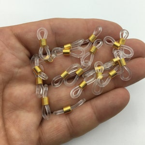 Gold Plated Rubber Glasses Chain Holders, Rubber Glasses Chain Holders, Rubber Spectacle Holder Ends, Glasses Connector, Findings, TFK413
