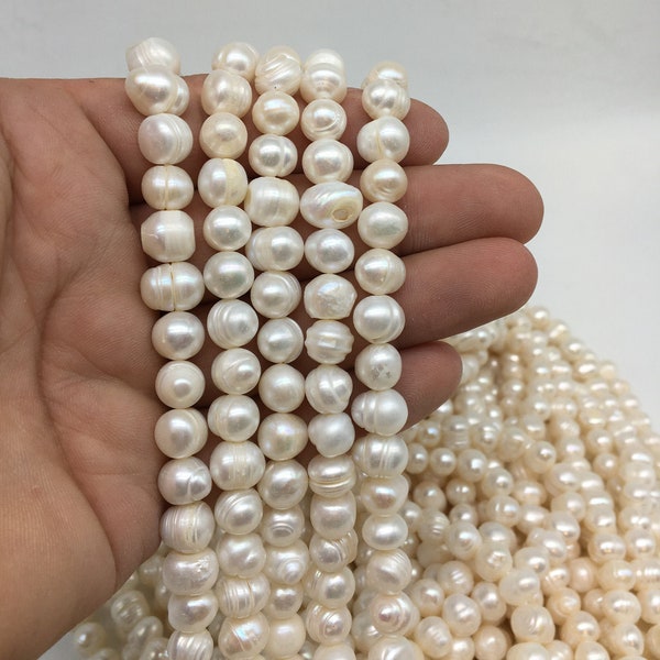 10-11mm AA Freshwater White Potato Pearls, Natural Freshwater Pearl, Potato Pearl, Potato Shape Pearl Beads, Rice Pearl, Barley Pearl,OTTİ21