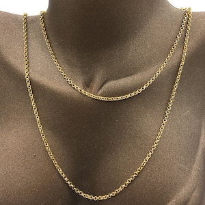 3mm 22k Shiny Gold Plated Rolo Chain, Soldered Chain, Bulk Lot Chain, Soldered Chain, Gold Link Chain, Rolo Chains, Gold Plated Chain,TFK161