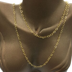 4x6mm 24k Shiny Gold Plated Heart Chains, Heart Link Chains, Soldered Chains, Tiny Soldered Chains, Gold Heart Chains, Love Chains, TFK225