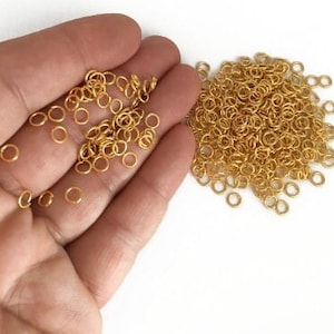 50 pcs, 5mm 24k Gold Plated Jump Rings, Gold Brass Jumprings, Open Jump Rings, Connectors, Gold Plated Supplies, Brass Rings, TFK006