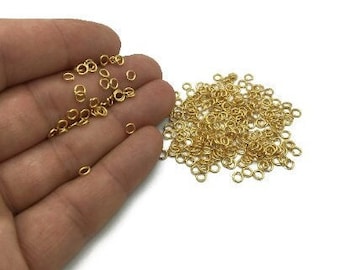 50 Pcs 4mm 24k Gold Plated Jump Rings: Jewelry Making Supplies