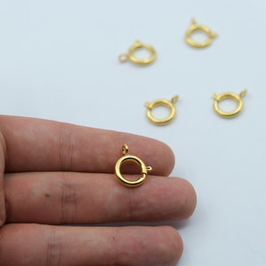 14MM 24K Shiny Gold Plated Spring Clasp , Clasp ,Round Gold Clasp , Lobster Clasp , High Quality Clasp ,Gold Plated Findings