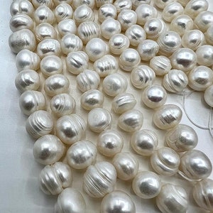 10mm Ivory White Freshwater Big Potato Pearl, Cultured Freshwater Baroque Pearl, Loose Pearls, Potato Pearl,Barley Shape,Rice Pearl,OTTI95