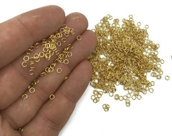 24k Shiny Gold Plated Jump Rings 3mm: Jewelry Making Supplies