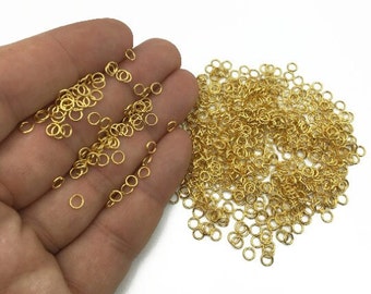 50 24k Shiny Gold Plated Jump Rings: 4mm Jewelry Connectors