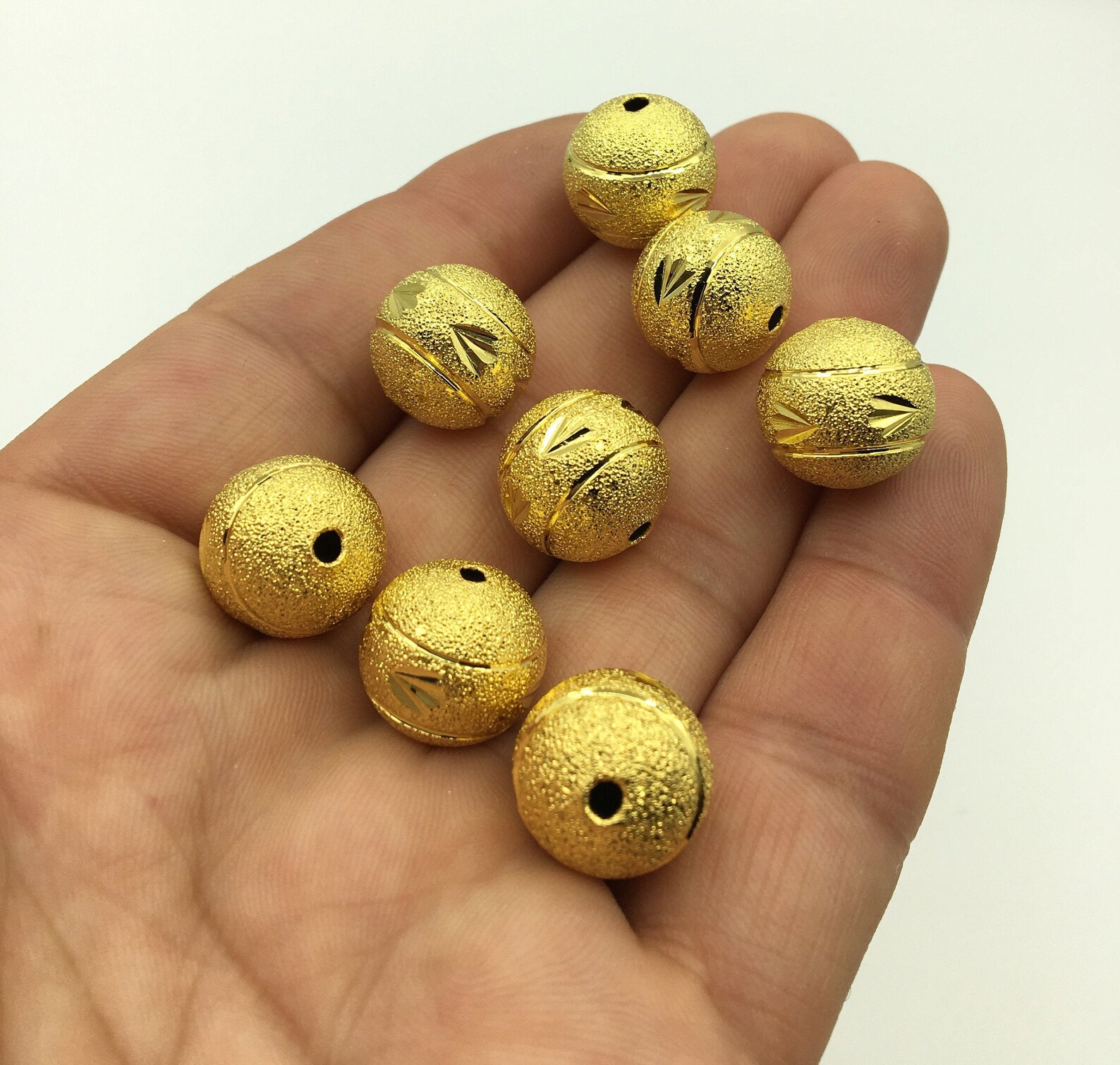 Handmade 24K Gold Plated Beads Hammered Gold Beads Gold | Etsy