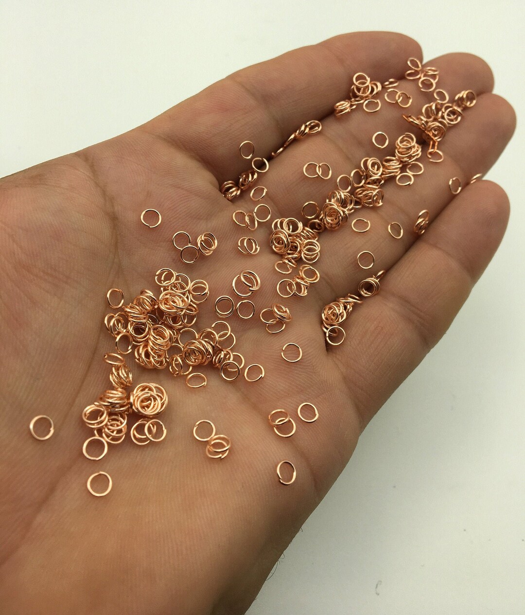 4mm Rose Gold Plated Jump Rings Rose Gold Connector Open Etsy