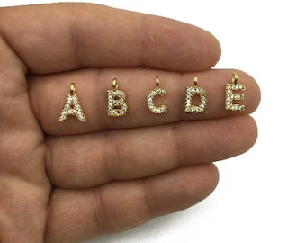 Gold-Plated 5mm Zircon Letter Beads: Elegant Options for Necklace and Bracelet Designs