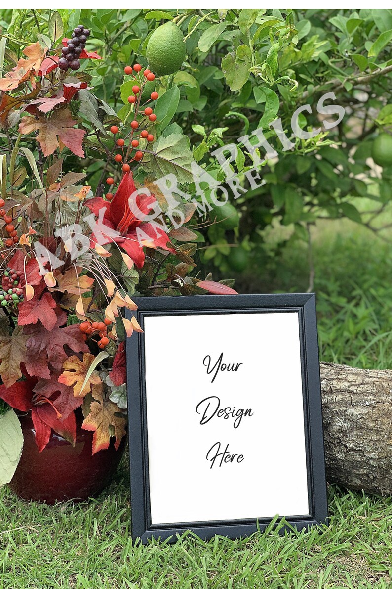 Download Frame Mock Up Set of 2outside fall log natural greenery | Etsy