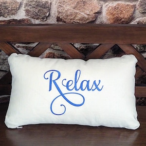 Custom Pillow, Relax Pillow, Comfortable Pillow, Pillow with Words, Lounge Pillow, Gift for her