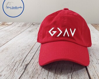 God is Greater Than the Highs and Lows, Embroidered Dad Hat, Baseball Caps for Women, Hats with Designs, Adjustable Hats, Made to Order Hats