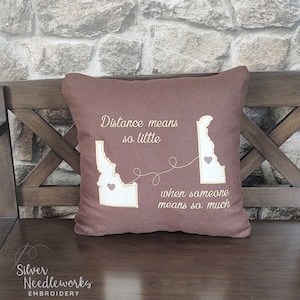 Distance Mean So Little, Personalized State Colors Pillow, Custom Chri -  PersonalFury