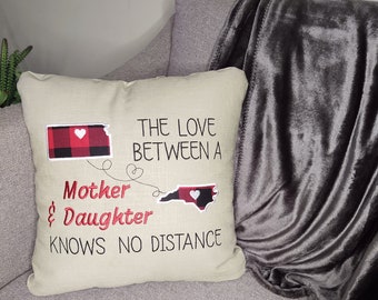 Long Distance Pillow, Mothers Day Gift from Daughter Personalized, Going Away Gift, Best Friends Gift, Gift for Friend, Sisters Gift