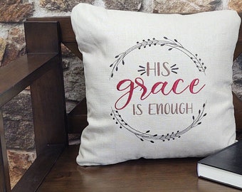 Gift for Christian, Christian Throw Pillow, Scripture Pillow, Amazing Grace Pillow, Bible Verse Pillow, Faith Pillow, Inspirational Pillow