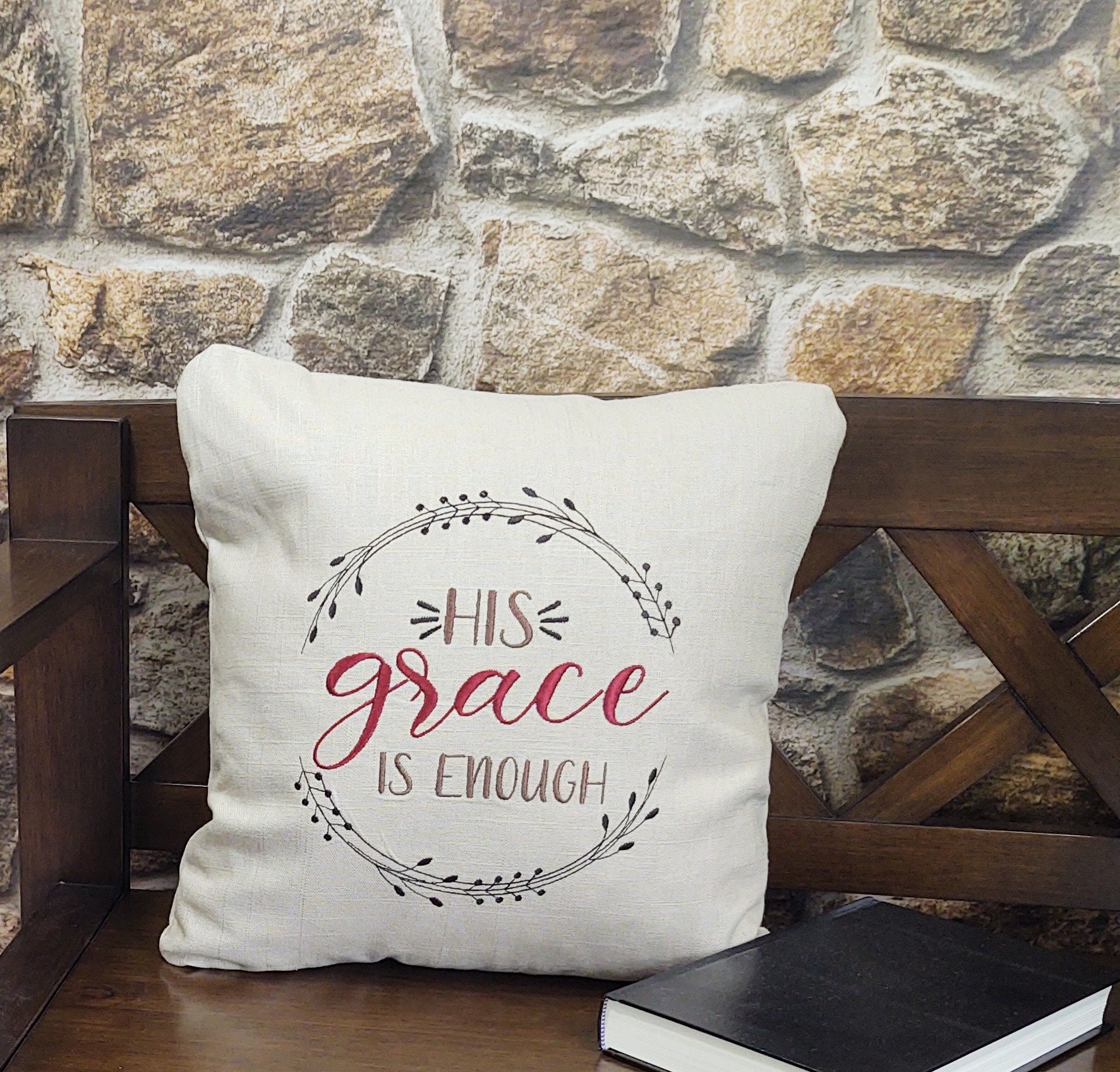 Grace Pillow Amazing Grace Pillow Bible Verse Pillow Faith Etsy