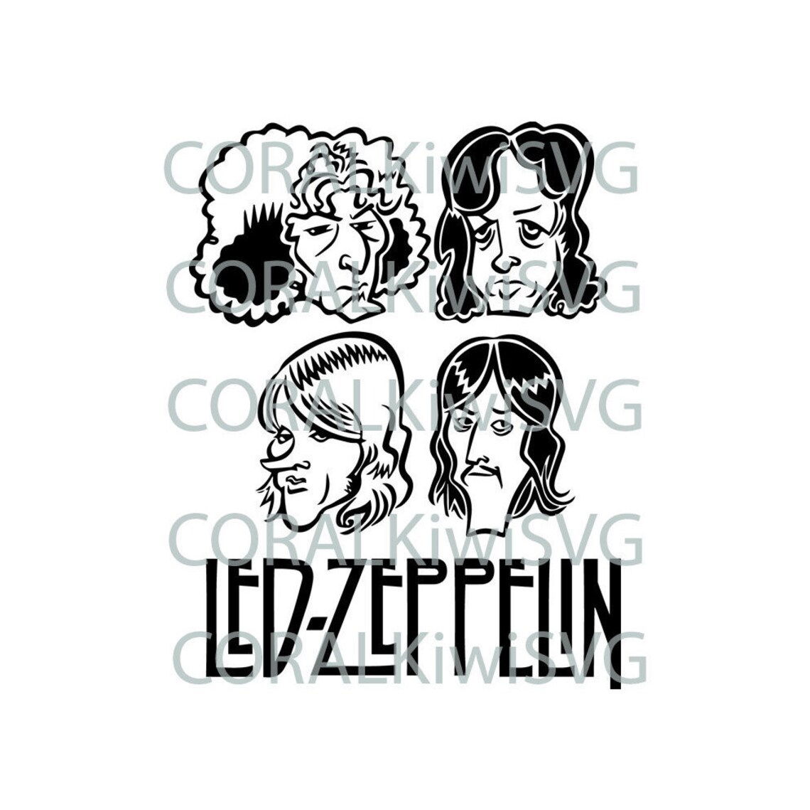 BUY4GET1FREE Led Zeppelin SVG Music Band Rock Cut | Etsy