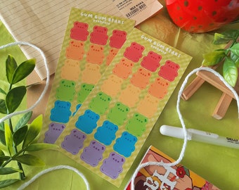 Rainbow Gummy Bear Sticker Sheet