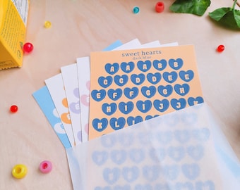 Heart Shaped Alphabet Sticker Sheets