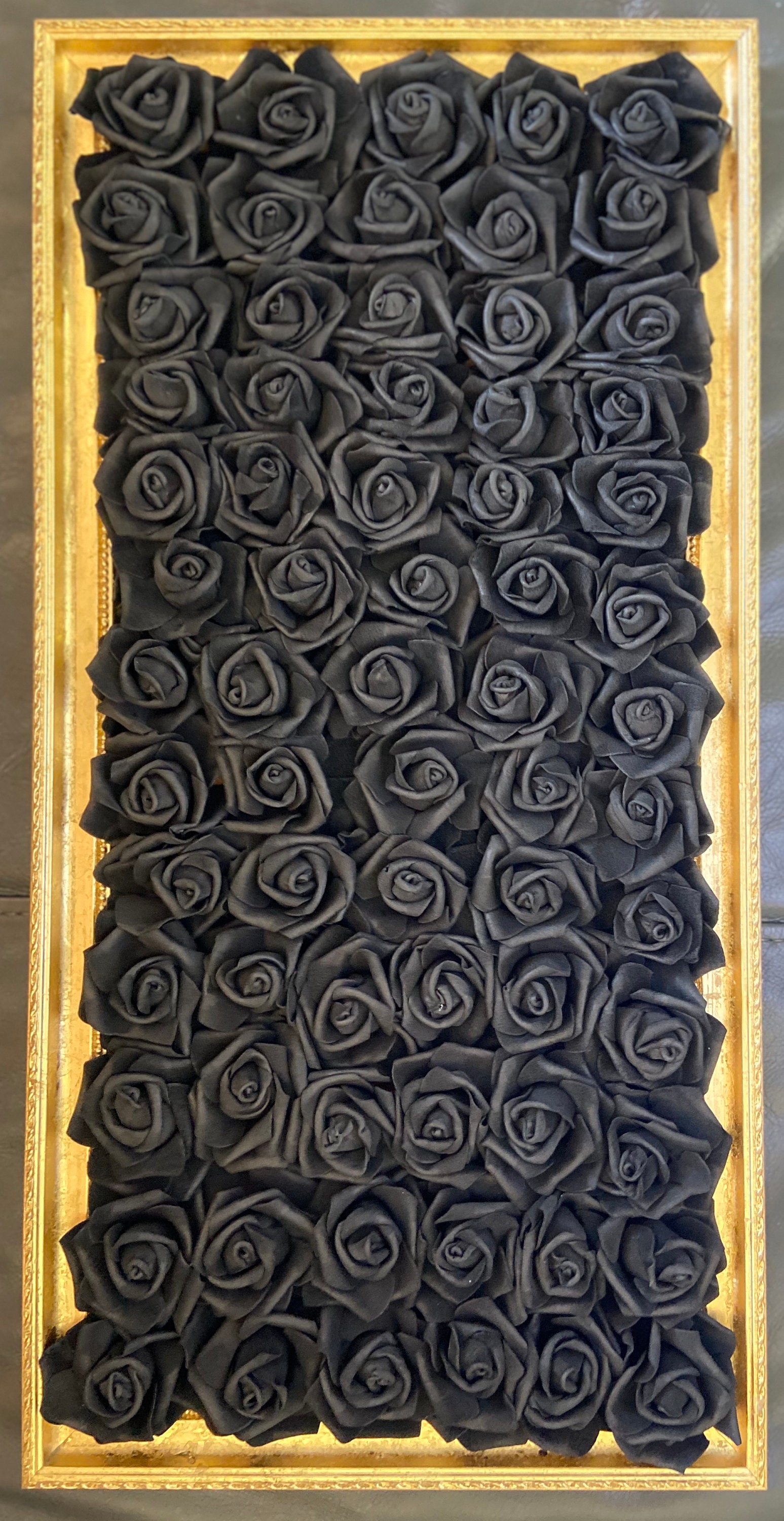 Black Rose/gold Frame Wall Decor Wall Art Floral Wall Etsy