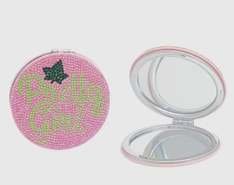 Espejo compacto Alpha Kappa Alpha Pink and Green (chica bonita)