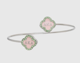 Pulsera Alpha Kappa Alpha rosa y verde