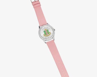 Reloj Alpha Kappa Alpha rosa y verde