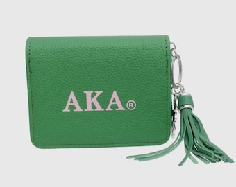 Llavero con borla verde de la hermandad Alpha Kappa Alpha